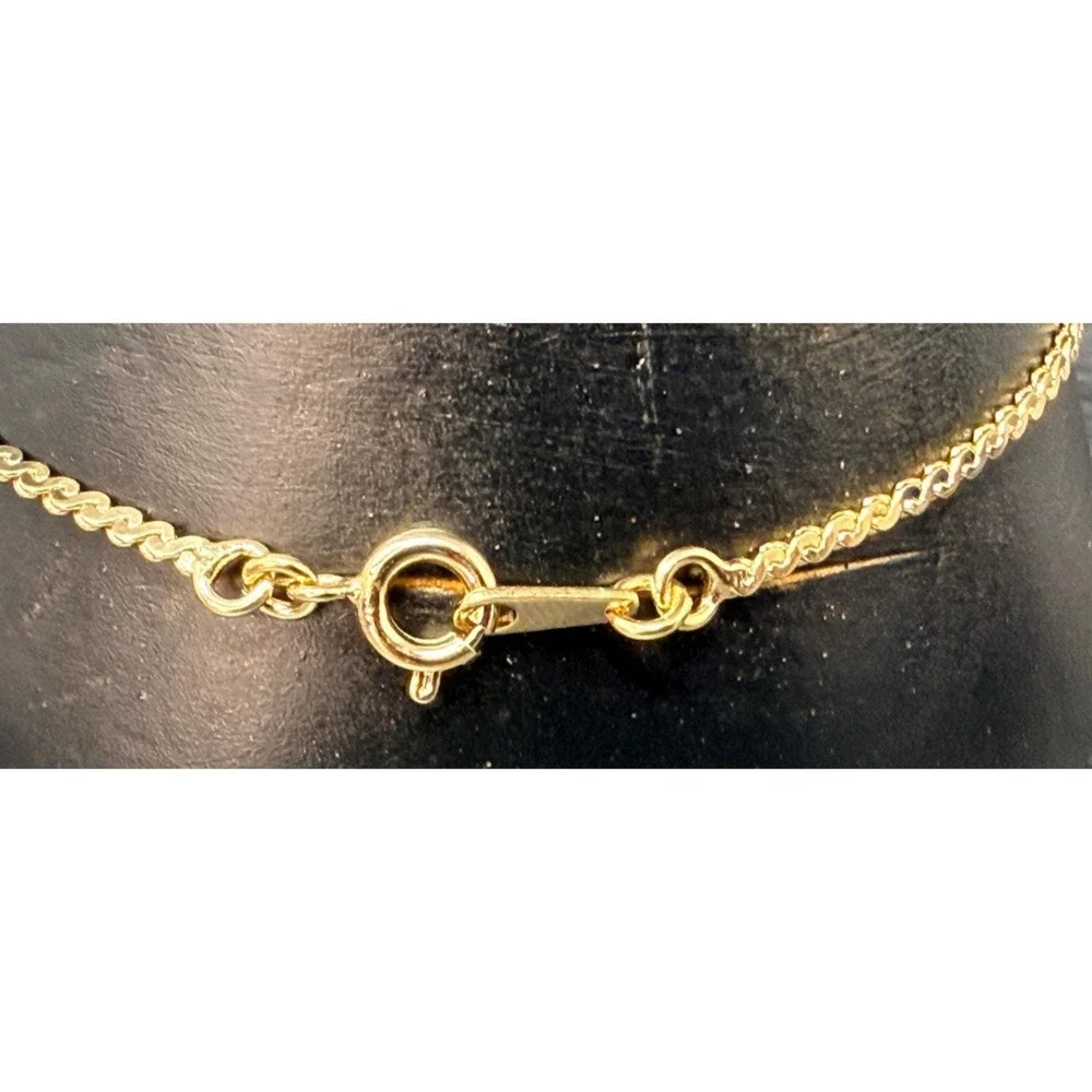 Vintage Gold Tone Heart Charm Bracelet Dainty Bar Chain 7.25